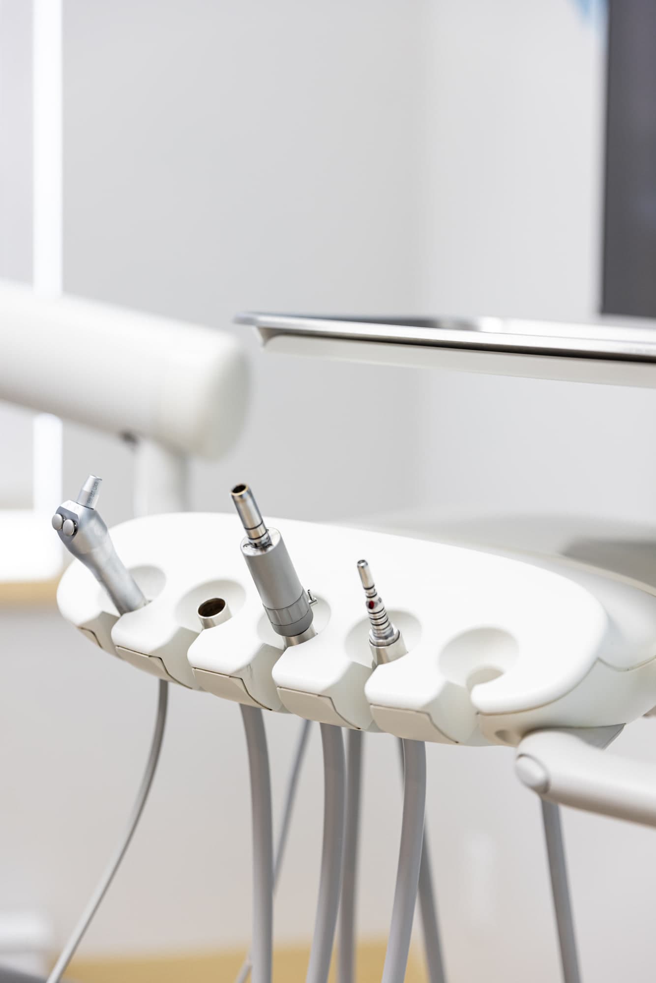 The chairside instruments, ready for the next patient